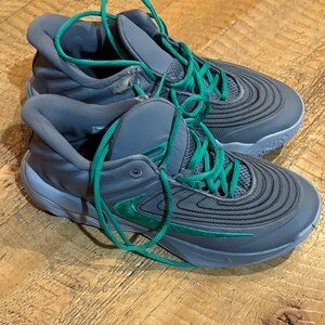 Nike Basketball Gray and Green High-Top Sneakers